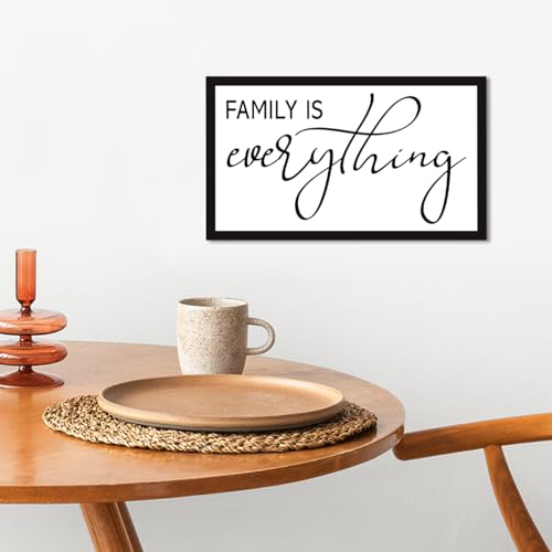 Family is Everything Sign Wooden Box Desk Decor,Rustic Farmhouse Home Wood Block Sign for Home Living Room Shelf Tabletop Decor 10'' x 6'' - style: Family is Everything