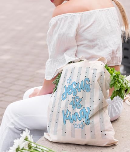 Christian Jesus Inspirational Canvas Tote Bag for Church Baptism - color: Jesus4