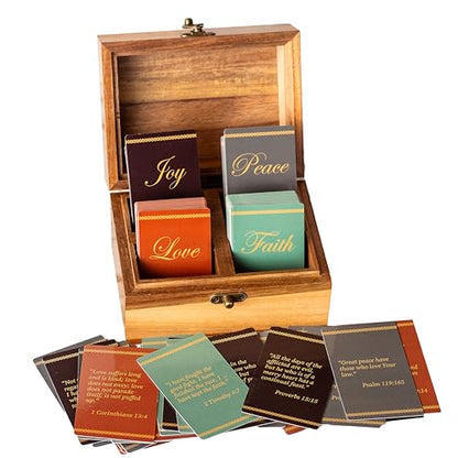 Bible Verse Box, 200 NKJV Scripture and Prayer Cards, Christian Faith Gift