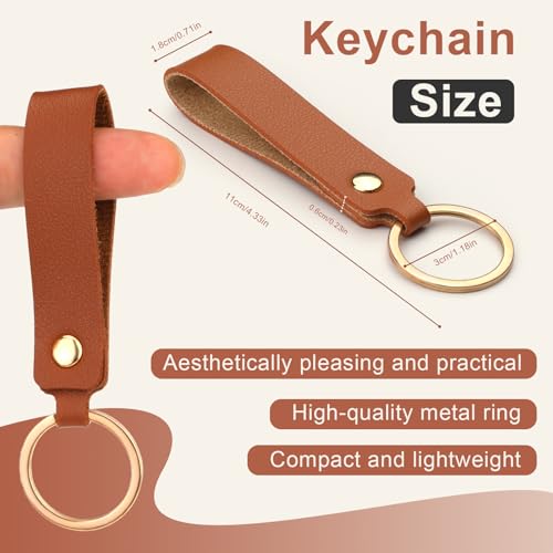 50 Pcs Leather Keychains, PU Leather Keychain Blanks, Key Chains Kit - color: 10colors, 50pcs