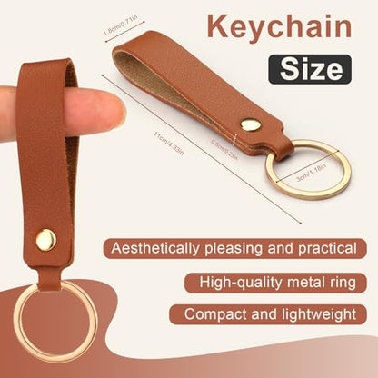 50 Pcs Leather Keychains, PU Leather Keychain Blanks, Key Chains Kit - color: 10colors, 50pcs