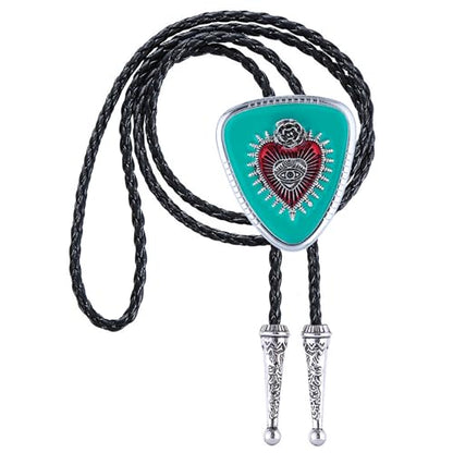 GelConnie Bolo Tie for Women Heart Cowboy Necktie Flower Gothic Mens Bolo Ties Bolero Necklace Red Western Ties for Men - color: Blue Heart Tie Necklace