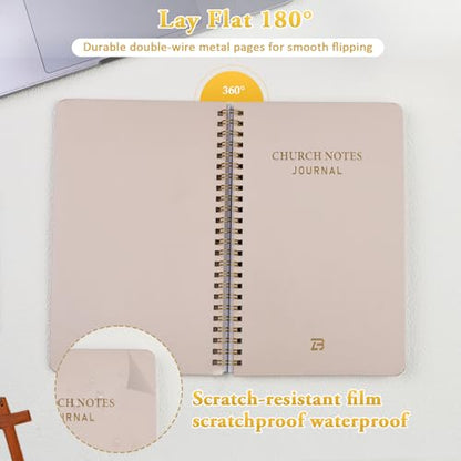 Church Notes Journal & Sermon Notes Notebook for Women - color: Beige