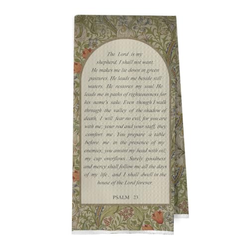Vintage Christian Kitchen Towels - Grandmillennial Floral Decorative Waffle Dish Towels, Religious Bible Verse Hand Towel, Christian Gifts Tea Towel, 16×24 Inches - color: Christian- 13