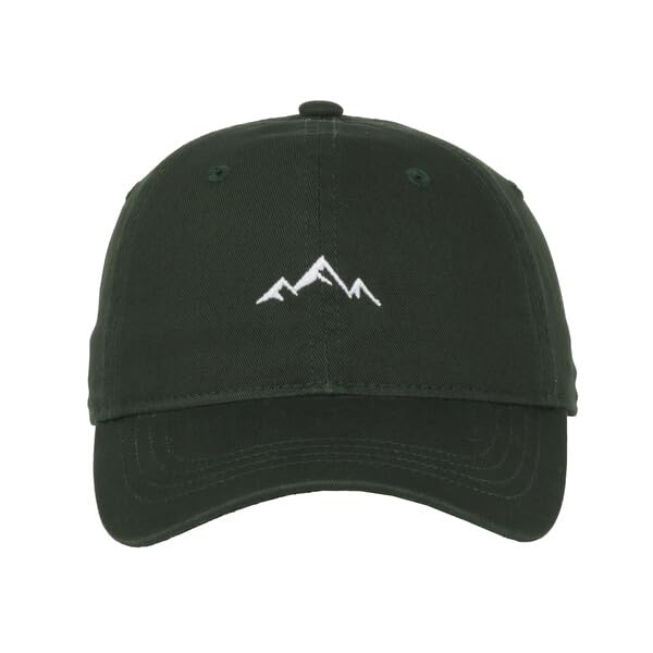 Outdoor Cap Mountain Embroidered Dad Hat Adjustable Soft Cotton Polo Style Unstructured Baseball Cap for Men & Women - color: Dark Green