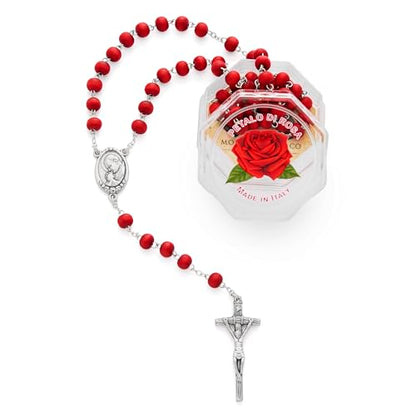 Mondo Cattolico Rosary Beads catholic for Women and Men from Vatican, Five-Decade Rosary - Rose Petals - Perfect Catholic gifts - style: Pope John Paul II
