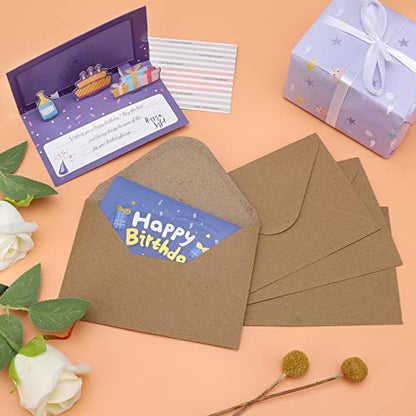 Keketer 50 Pack Kraft 4x6 Envelopes, Contour Flap A4 Envelopes for Engagement Invites, Weddings Invitation, announcements, Baby shower, Perfect for RSVP Card 120gsm, 4.5 x 6.4 Inches - 100% Recycled - color: Kraft-50