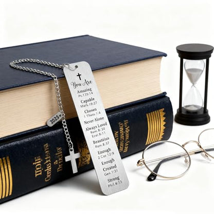 Christian Graduation Gifts for Her Him, Class of 2024 2025 2026 Gifts, Inspirational Bible Verse Bookmark with Cross, Religious Baptism Confirmation Gifts for Teen Girls Boys Daughter Son - style: BM022 Bible Verses