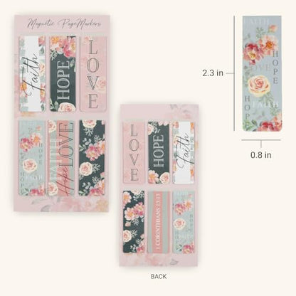 Christian Art Gifts Magnetic Scripture Bookmark Set for Men and Women - color: Faith Hope Love #2