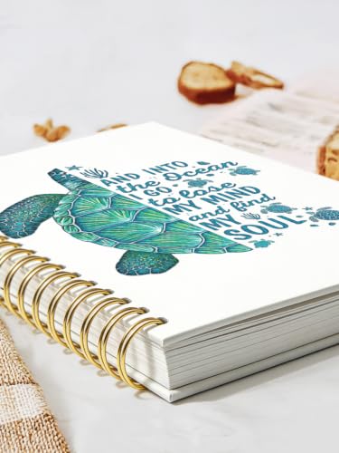 Coastal Ocean Sea Turtle Inspirational Notebook Journal 5.5x8.3 - color: and into the ocean