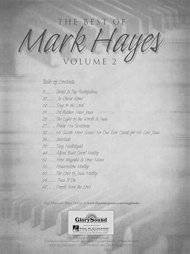 The Best of Mark Hayes Volume 2 | Piano Sheet Music Book | Contemporary Christian Arrangements for Worship and Church Services | Intermediate Sacred Piano Solos | Inspirational Songbook for Students