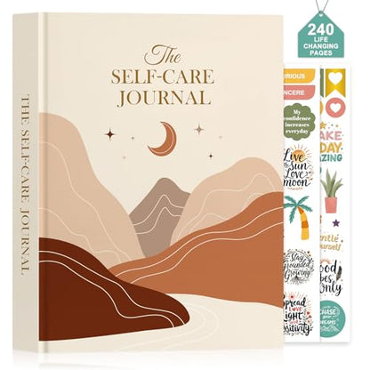 Lanpn Self Care Journal for Women, Self Love Guided Journals with Prompts, Daily Reflection Wellness & Gratitude Planner, 5 Minute Mental Health Notebook, Mindfulness Mood Log, 240 Pages - color: Moon