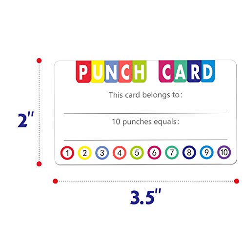 102 PCS Punch Cards Incentive Loyalty Reward Card for Classroom Business (3.5" x 2") - color: White Classic, size: Without hole puncher