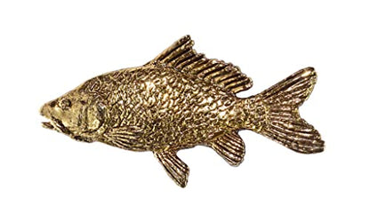 Carp Pin, Fish, Lapel, Fisherman, Fishing, Hat, Pins, Brooch, Brooches, Jewelry, Gift, Handmade in the USA, 200 Fish Designs Available. F077Z - color: Gold Plated