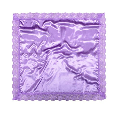26'' lap scarf silk feeling fabric lap scarves with lace trims lap handkerchief lap covers lap skirts for women in church - color: Purple