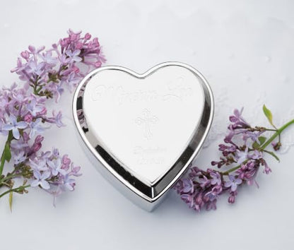 Cherished Moments Personalized Baby Dedication Jewelry Box, Heart Keepsake - color: Silver-Dedication
