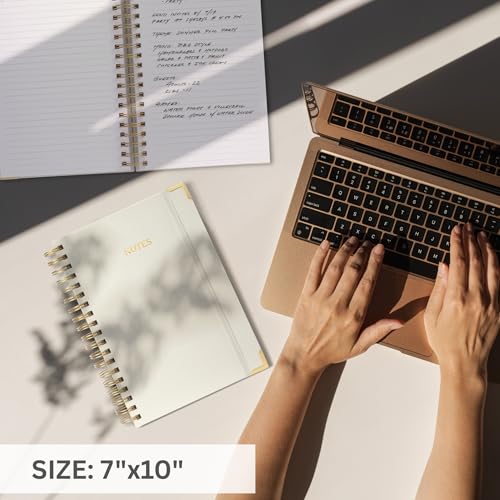 Aesthetic Thick Spiral Notebook Journal For Women in B5 - Linen Hardcover - color: Beige, size: B5