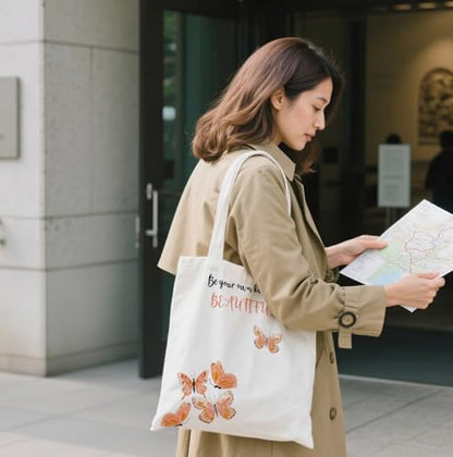 Book Canvas Bag, Read Tote Bag, Inspirational Canvas Bag. - color: White Read Inspirational-05