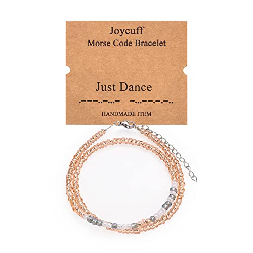 Inspirational Morse Code Bracelets for Women Funny Jewelry Birthday Gifts - color: Just dance