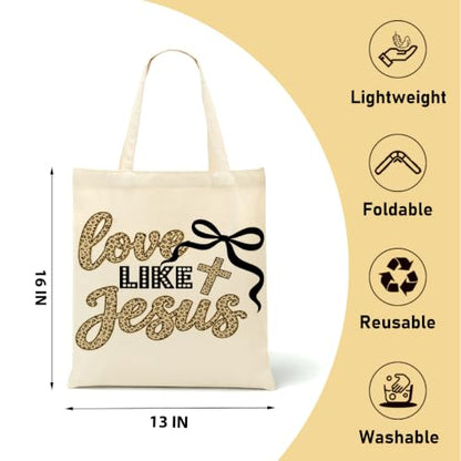 Faith Canvas Tote Bag, Christian Gifts for Women Mama Sister Inspirational Bible Verse Birthday Christmas - color: Jesus 879