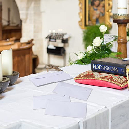 Eaasty 1000 Pcs Blank Church Offering Envelopes White Tithe Donation 6.3 x 3.1 Inch Cash Tithe Envelopes for Church Wedding Check Cash Holder Gifts