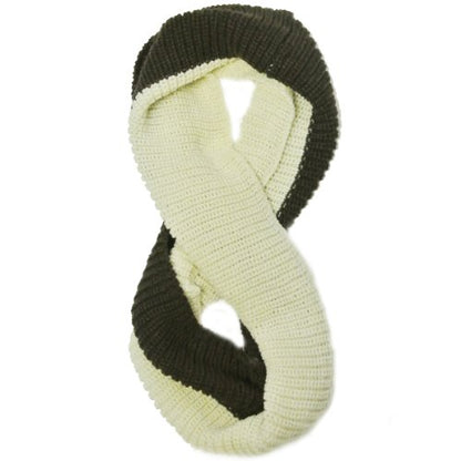 Wrapables Thick Knitted Winter Warm Infinity Scarf - color: Coffee and Cream