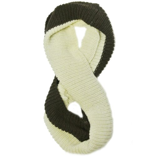 Wrapables Thick Knitted Winter Warm Infinity Scarf - color: Coffee and Cream