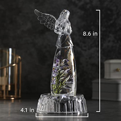 Praying Angel Acrylic Statue 8.6”H LED Lighted Christmas Decor
