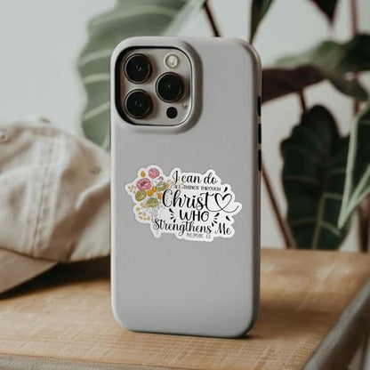 (3Pcs) I Can Do All Things Through Christ Stickers 2" Faith Philippians 4 13 Jesus Bible Verse Decals Christian Waterproof Vinyl Sticker for Laptop Water Bottle Sticker Gifts for Her Him 2 Inches - size: 2 inches
