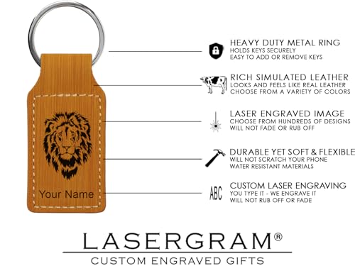 LaserGram Rectangle Keychain, Bible Verse John 3-16, Personalized Engraving Included - color: Bamboo