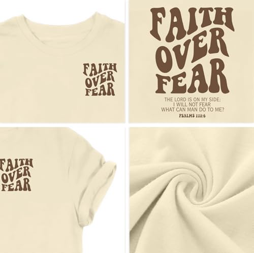 Christian Shirts for Women Bible Verse Shirt Jesus Faith T-Shirt Inspirational Religious Gift Tee Tops - color: Apricot1, size: XX-Large