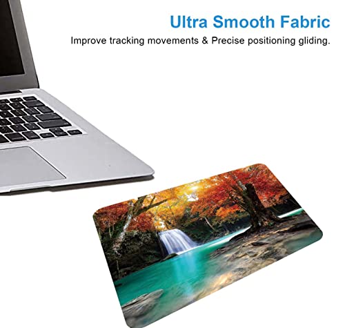Deep Forest Waterfall Mouse Pad,Non-Slip Rubber Base Wireless Gaming MousePads for Computers Laptop Office,Cute Mouse Pads with Designs for Women - color: S135