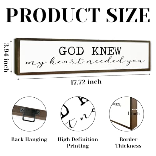 Romantic Decor Sign, Decorative Wooden Box Signs, Couple Bedroom Decor, Wedding Decoration, Bride To Be Decorations, Christian Wall Decor, God Knew My Heart Needed You Sign 17.8x4x1.2 inches 4 - color: Day Sign 04