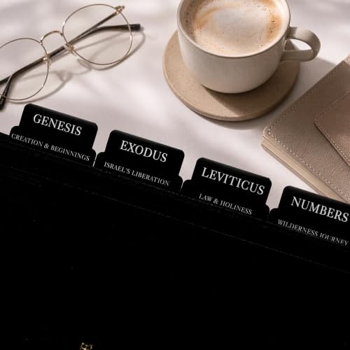 UPAFEXXI-Laminated Bible Tabs with Book Summaries, Bible Study Supplies - color: Summaries Black2