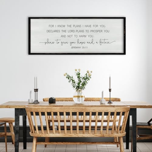Jeremiah 29:11 Wall Art, For I Know The Plans I Have For You 32"×12" Black - color: Jeremiah 29:11 Wall Art (Black), size: 32"L x 12"W