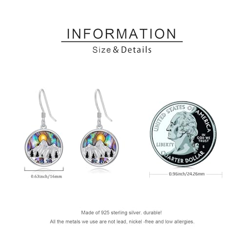 Mountain Mustard Seed Earrings for Women 925 Sterling Silver Lotus/Cross Dangle Drop Earring Christian Jewelry Outdoor Birthday Graduation Gifts - style: Mountain-Abalone