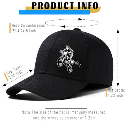 Baseball Cap for Men Cotton Baseball Hat Black Snapback Hats for Men - color: Awesome Bike