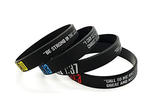 (8-Pack Christian Bible Verses Silicone Bracelets | Religious Gifts Rubber Wristbands for Men, Women | Strength Faith Hope Belief | Positive and Inspirational Messages