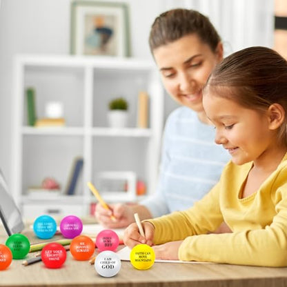 Silipull 48 Pcs Christian Bible Verse Balls Bulk, Bible Toys for Kids