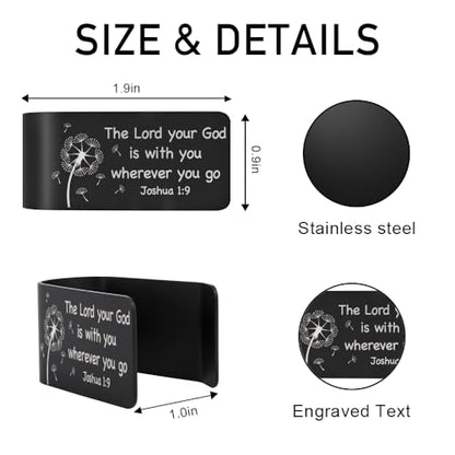 The Lord Your God is with You Visor Clip for Car Christian Gifts - color: Black