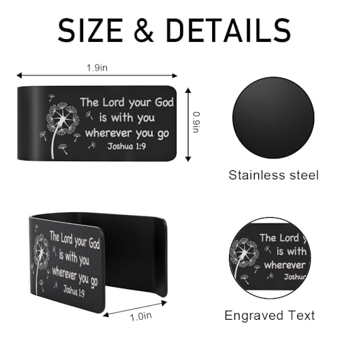 The Lord Your God is with You Visor Clip for Car Christian Gifts - color: Black