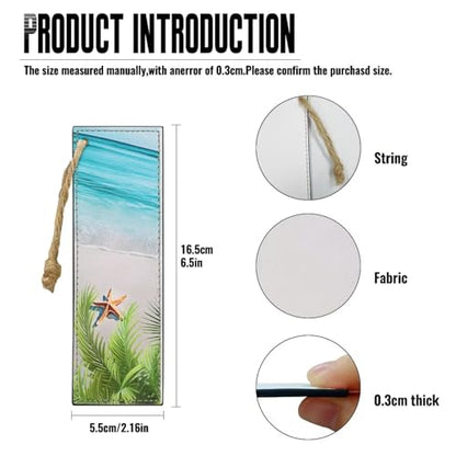 Beach Starfish Bookmarks for Men Boy, Cool Bookmarks Book Marks for Book Lovers Adults Kids Set of 2 - color: Beach Starfish-1