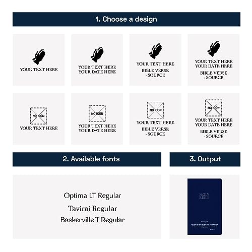 Personalized NIV Small Print Bible for Adults, Name Engraved, Standard Size - color: Blue, style: New International Version