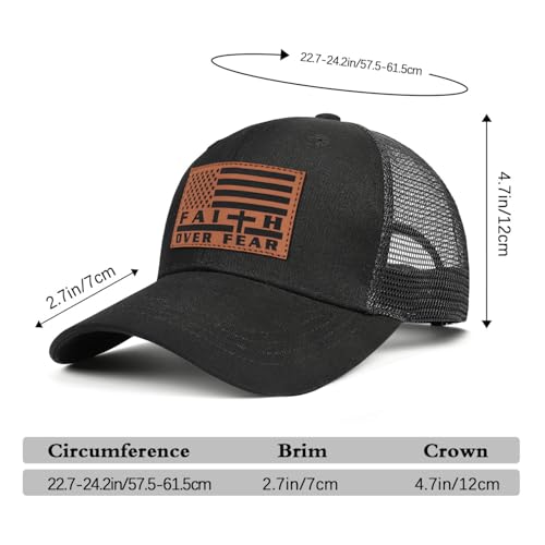 Jesus Hat Christian Gifts for Men American Flag Hats Faith Over Fear Hat Fathers Day Christmas Birthday Gifts for Friend - color: Faith