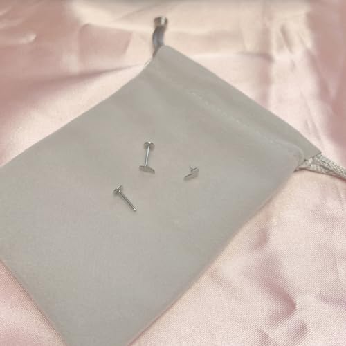 1 Pairs G23 Titanium 20G/18G/16G Press Fit Threadless Push Pop Top 4mm Flat Back Piercing Lip Stud Earring Labret Monroe Lip Ring Tragus Cartilage Bar Lehgth 6mm-12mm - color: 1 Pair Lightning