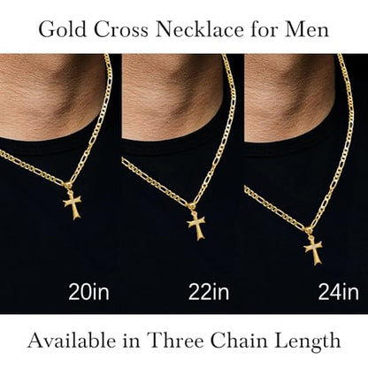 AIGAMIT Cross Necklace for Men Gold Cross Necklace for Men - size: 22 inches