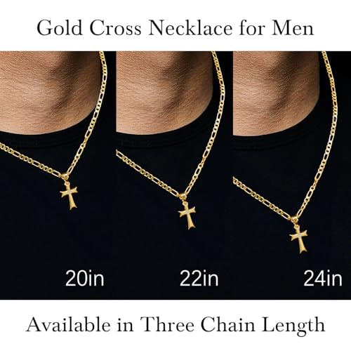 AIGAMIT Cross Necklace for Men Gold Cross Necklace for Men - size: 24 inches