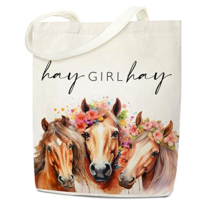 Doreen's Boutique Aesthetic Canvas Handbag Tote Bag - style: Hay Girl Hay 1