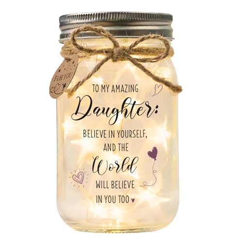 Solmay Daughter Gifts from Mom or Dad, Mason Jar Light - color: Daughter