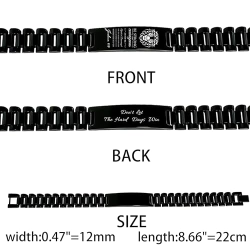 Bible Verse Bracelets Inspirational Christian Wristbands Graduation Gifts to Son Men Dad Father Husband Boyfriend Encouragement Jewelry Adjustable Stainless Steel Bracelet - style: JOSHUA 1:9(DON'T LET THE HARD DAYS WIN)